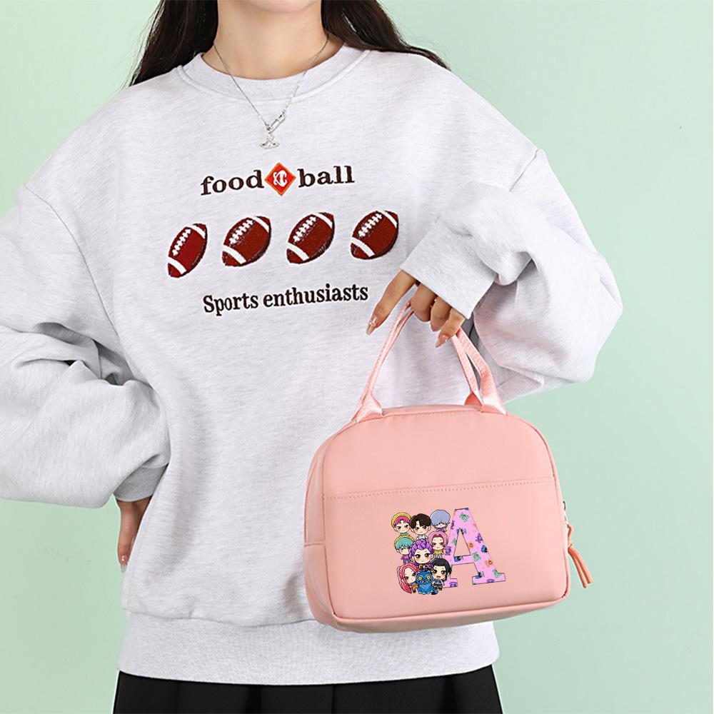 3Pcs/set 26 English Letter K-Pop Printed Backpack with Handbag Pencil Case for Teenager Student Boy Girl Schoolbag Bookbag Large Capacity Travel Bag