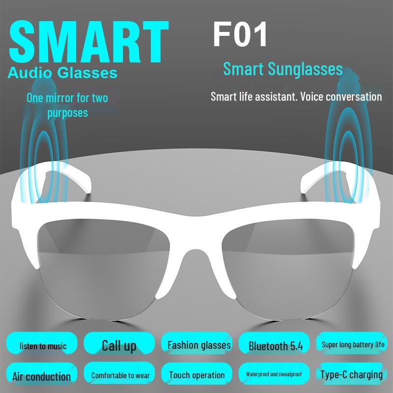 F01 Bluetooth Audio Sunglasses: Dual-Use Polarized Smart Glasses for Music, Calls & Cycling