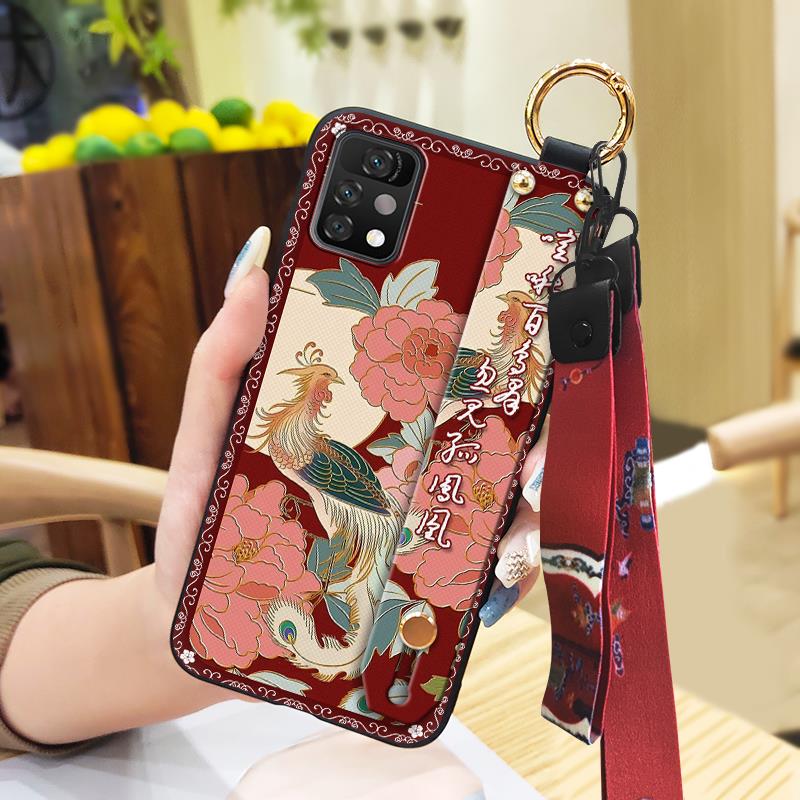 Shockproof Elderly lady Phone Case For UMIDIGI A11 Pro Max Chinese style Durable Phone Holder Waterproof Soft case Ring