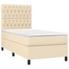 VidaXL Lit à sommier tapissier avec matelas Crème 90x200 cm Tissu - Modèle 3141990