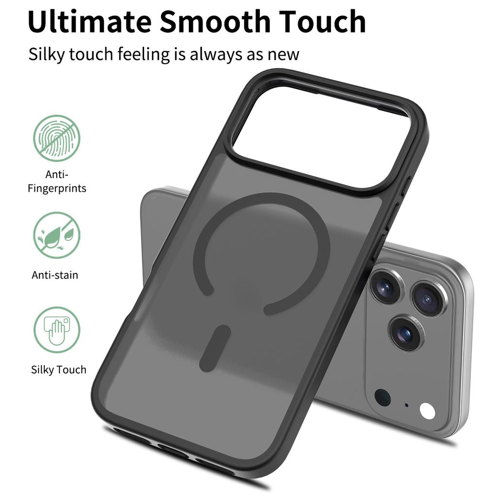 Magnetic Sandblasted Texture Dual-Function Case for iPhone 17 Drop-Proof Apple iPhone 16 Pro Max Protective Cover