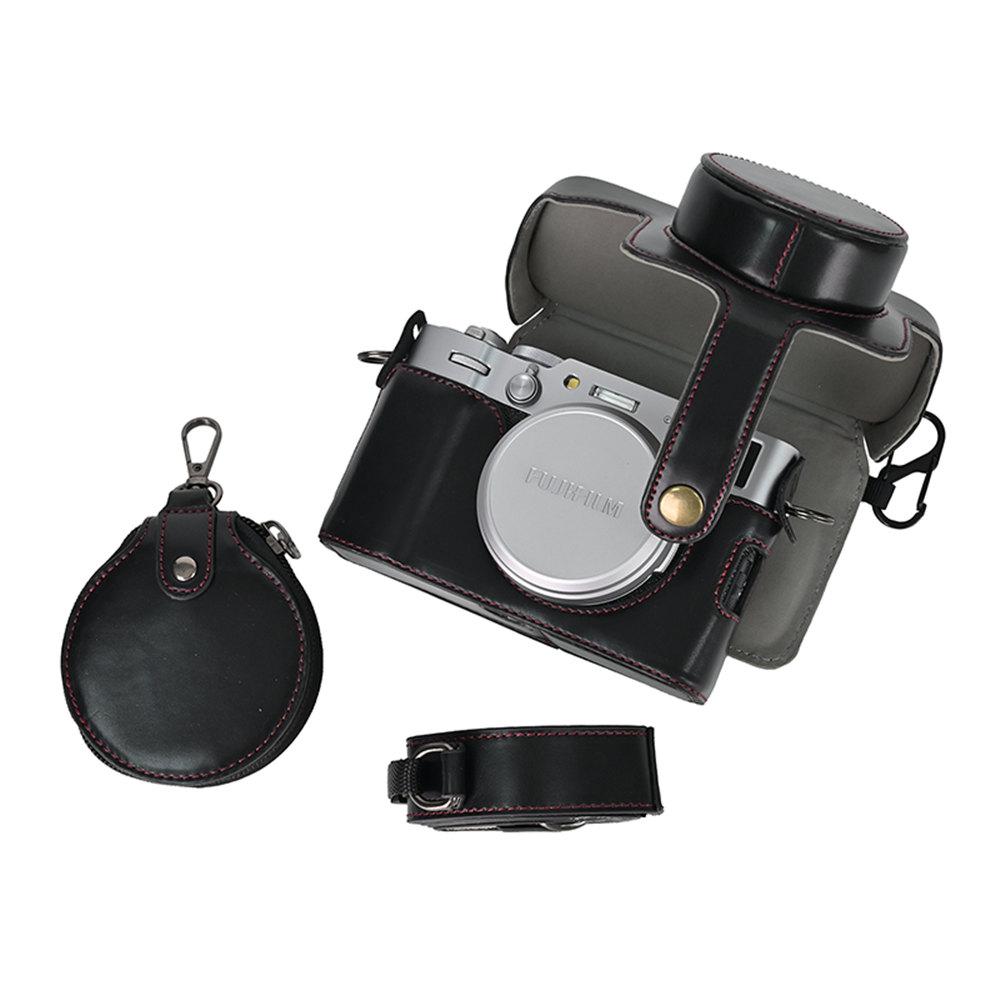 Custodia Lussuosa in Pelle PU X100VI per Fujifilm X100VI Copertura Integrale con Tracolla Mini Custodia