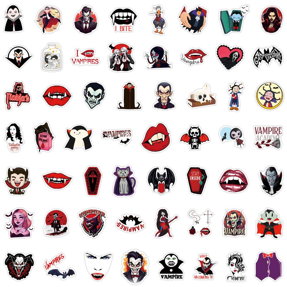 55 New Vampire Doodle Stickers Decorate Suitcase Mobile Phone Cartoon Personalized Stickers