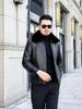 Men's Winter Casual Lapel Leather Jacket with Plus Velvet, Suitable for Middle-aged and Elderly.