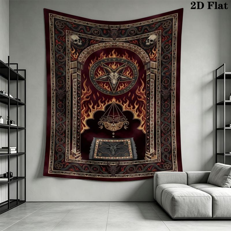 Demon Wall Tapestry Aesthetic Wall Hanging Printed Fabric Blanket Decorative Tapestries for Bedroom Living Room Home Decor