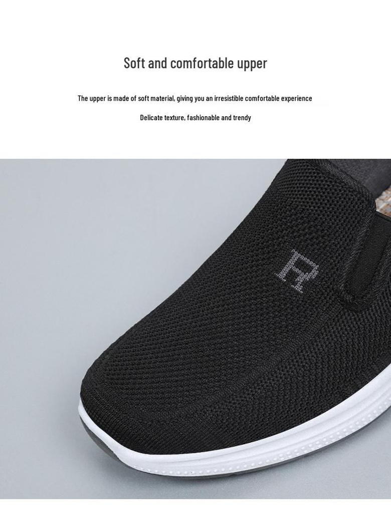 Men's Summer Slip-On Loafers - Soft Sole, Comfortable Flyknit Mesh, Breathable Casual Dad Shoes