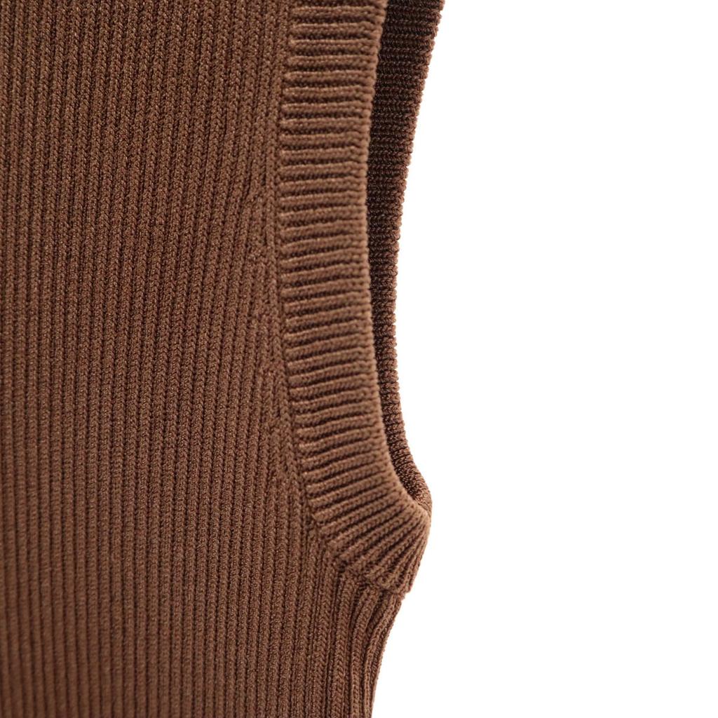 DRWCYS No Sleeve Knit One Piece 1 Brown Women Used