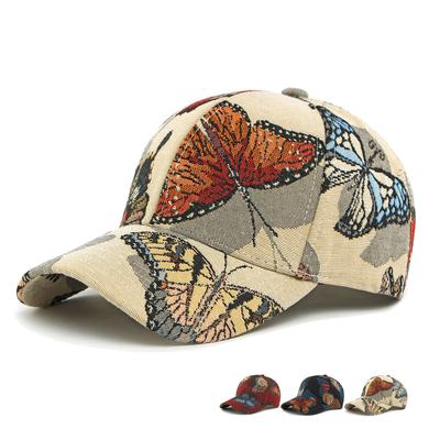 Casquette de Baseball pour Femme Casquette de Soleil Chapeau Brodé Papillon