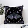 1Pc Gothic Moth & Moon Pillow Cover, Polyester 2D Double-Sided Print, Dark Cottagecore Death Moth Art, Witchy Home Decor Gift