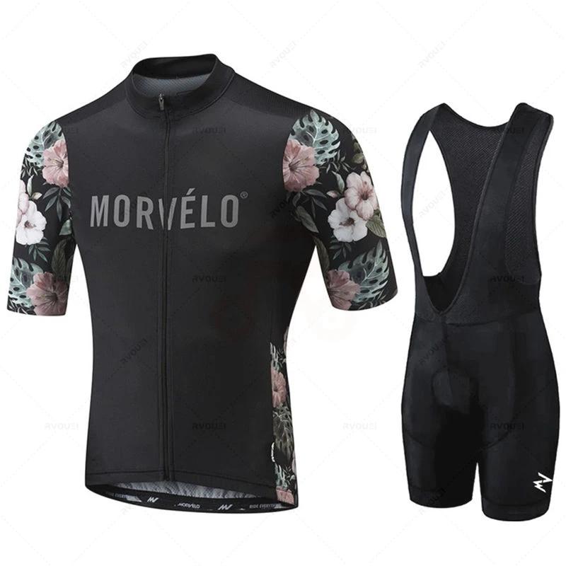 Morvelo-Atmungsaktiver Fahrradbekleidungsanzug für Herren, Kurzarm, Pro Fahrradteam, 2026 Sommer atmungsaktives Radsportanzug-Set