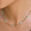 Yori Popular Stainless Steel Blue Turquoise Necklace 18 K Plated Stainless Steel Collar Necklace Gift Jewelry
