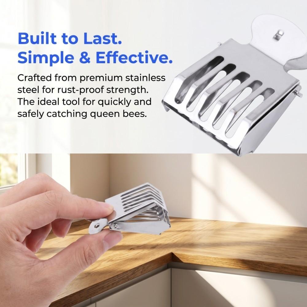5pcs Durable Queen Bee Catcher Silver Queen Bee Cage Easy to Use Queen Bee Clip  Apiculture