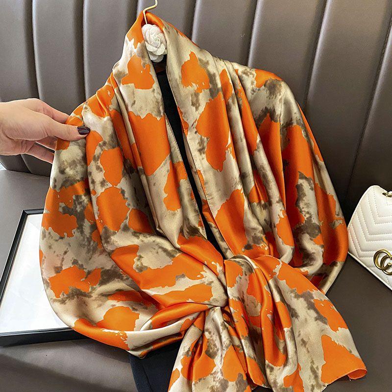 

180*90 см брендовый летний женский шарф, модные качественные мягкие шелковые шарфы, женские шали, платки, пляжные накидки, шелковая бандана 90-180cm