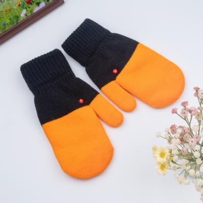 Yousheng 1 Pair Funny Knitted Gloves Goose Design Thickened Plush Lining Warm Gloves Non-Slip Performance Props