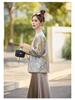 Spring 2025 Women's Retro Round Neck Short Jacket