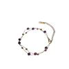 Elegant Women's Thin Chain Amethyst & Semi-Precious Stone Beaded Bracelet – Niche Design, Light Luxury Gift