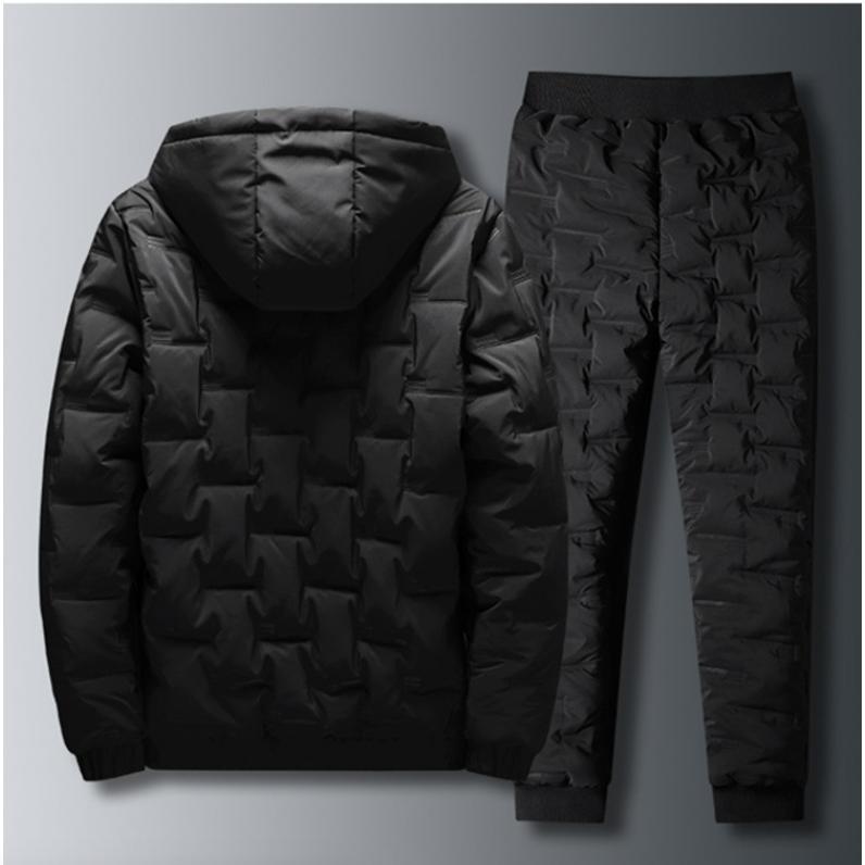 Winter Thick Cotton-padded Jacket Men's Jacket Tide Brand Cotton-padded Jacket Sports Padded Jacket Suit To Keep Warm Two-piece Men