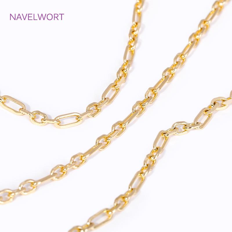 18K Gold Plated Brass Oval Cable Chain High Quality Metal Bulk Chains For Jewelry Making DIY Handmade Jewellery Making Supplies