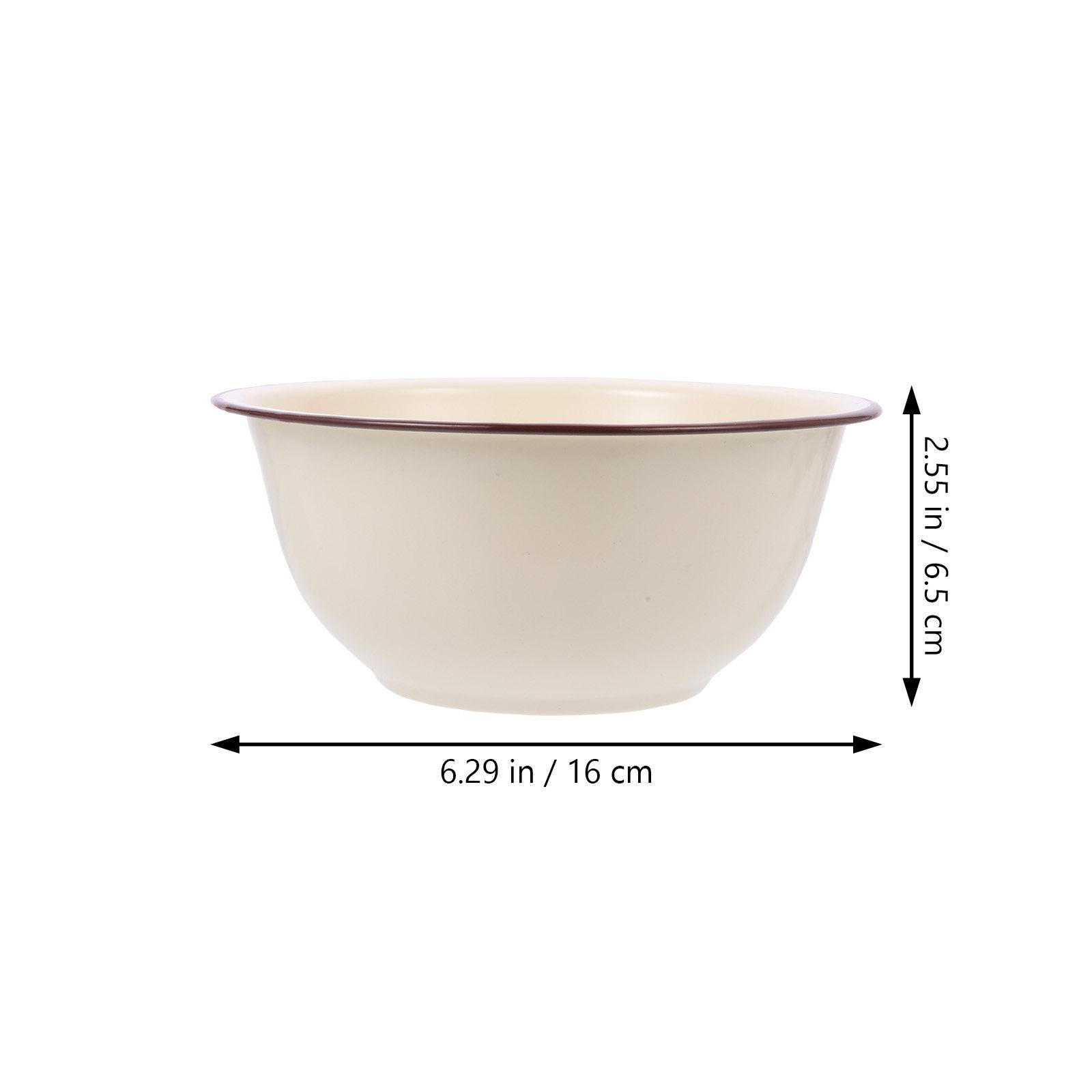2Pcs Enamel Bowl Retro Kitchenware Large Capacity Deep Multipurpose Food Storage Basin Enamel Bowl Vintage Enamelware Basin