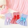 2pcs Bow-Knot Skirt Set for Pets Pink And Yellow Spring/Summer Small To Medium Dogs And Cats Valentine's Holiday Wear