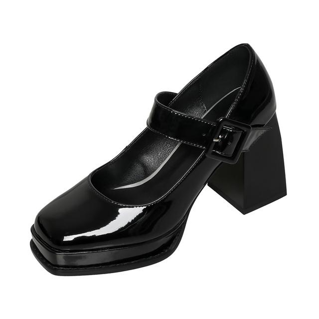 

Женские туфли-лодочки Мэри Джейн из натуральной кожи на толстом высоком каблуке и платформе, повседневная женская обувь на массивном каблуке, весенне-летняя обувь для вечеринок 4