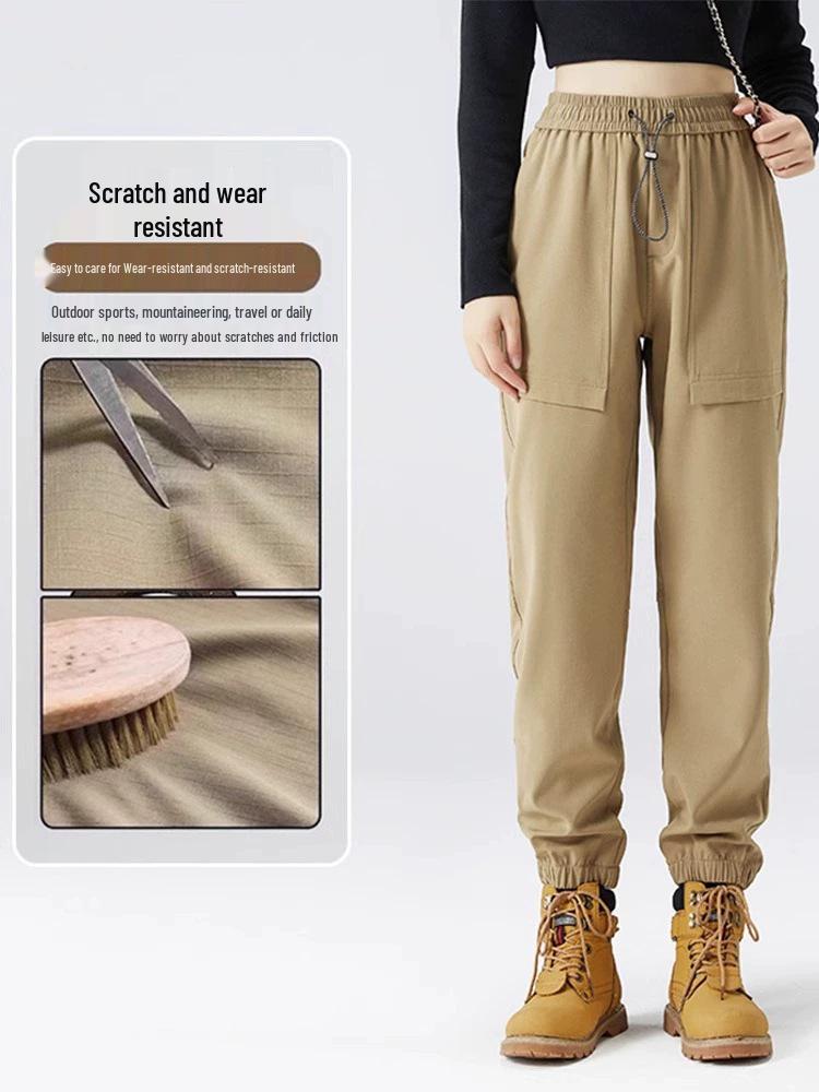Unisex Waterproof Windproof Fleece-lined Hiking and Climbing Pants for Outdoor or Casual Wear XL