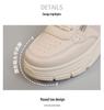2025 Versatile White Sneakers: Breathable, High Thick Sole, Solid Color, Wear-Resistant Student Board Shoes for Spring, Summer, and Autumn.