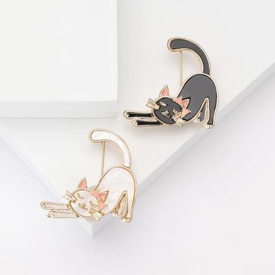 Enamel Cat Brooches for Women Unisex Animal Pins Event Party Backpack Decoration Clothes Accessories