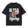 Alysa Liu Figure Ice Skating  Tshirt Summer  Streetwear Tshirts Cotton Harajuku Tshirt For Male Short Sleeve Design Tees