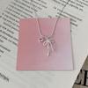 S925 Sterling Silver Heart Bow Necklace for Women - Luxury 2024 Pink Diamond Clavicle Pendant