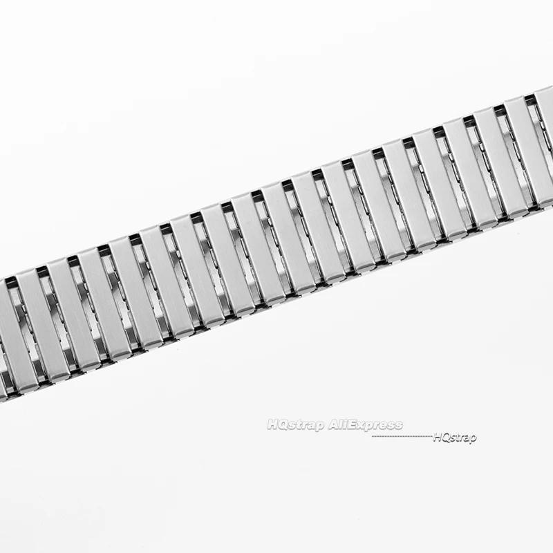 Elastic Stainless Steel Watch Strap for Swatch Watches Men Women Polished Matte Silver Metal Wrist Straps Replacement Bracelet