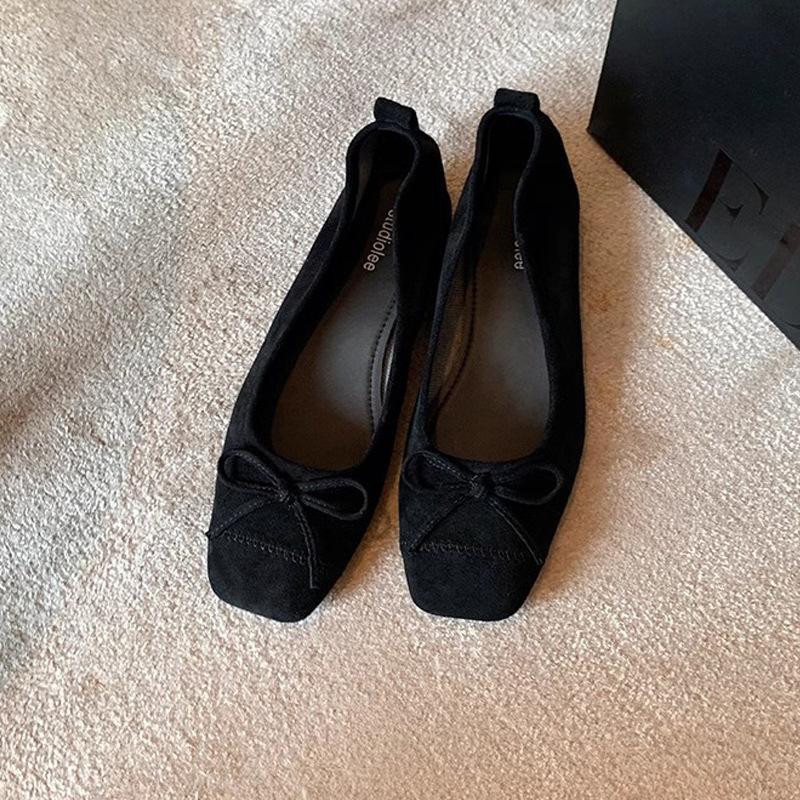 Sheepskin version~ Grape mother has the same temperament square head, light mouth bow, thick heel, versatile leopard print, genuine leather shoes.