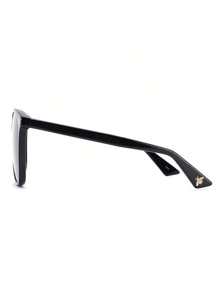 Gucci Women's GG0024S-001 Round Black Sunglasses with Grey Lenses