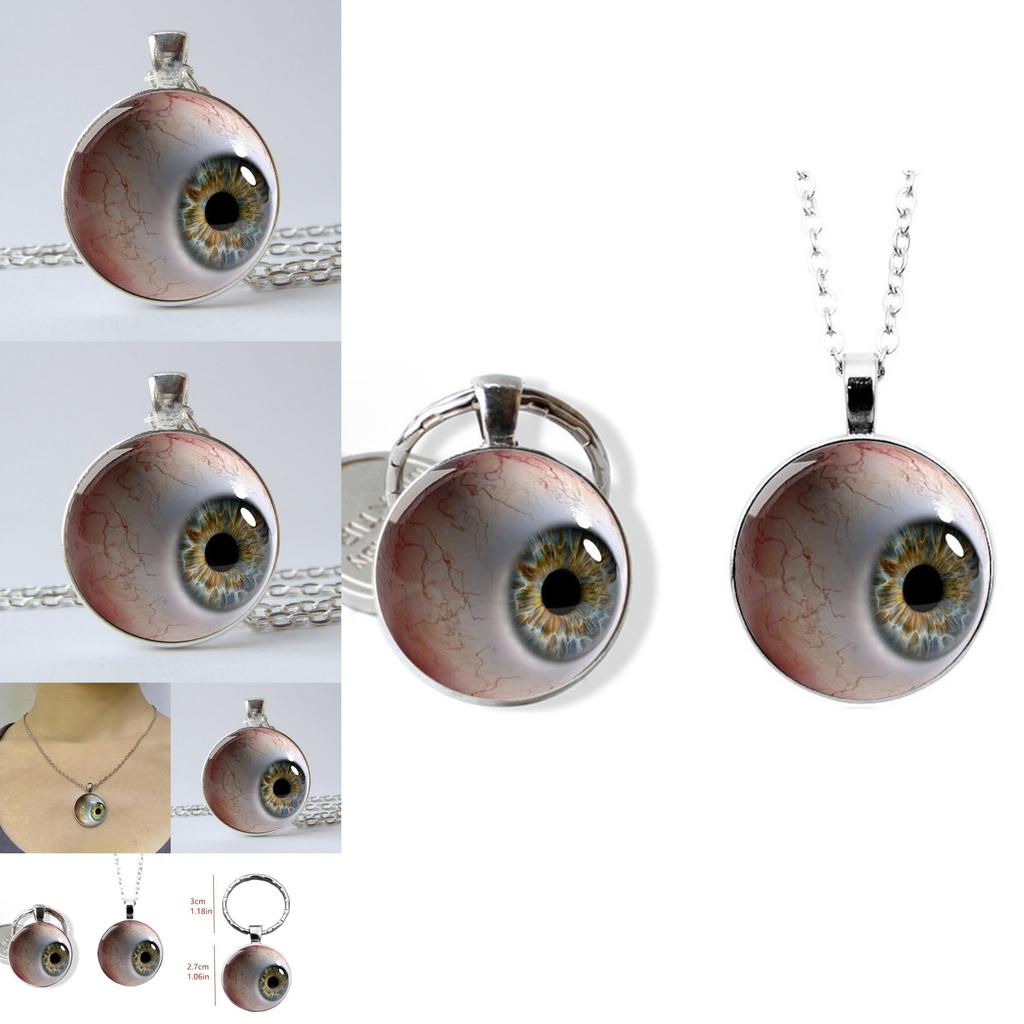 Blutunterlaufenes Auge 2D Runde Glasanhänger Schmuck Für Freunde Und Bürogeschenke