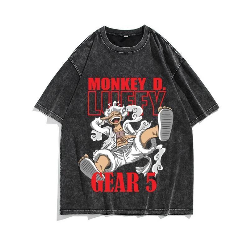 

One Piece Luffy Cosplay Anime Manga Sports T-Shirt Tee Cotton Black Unisex 4XL