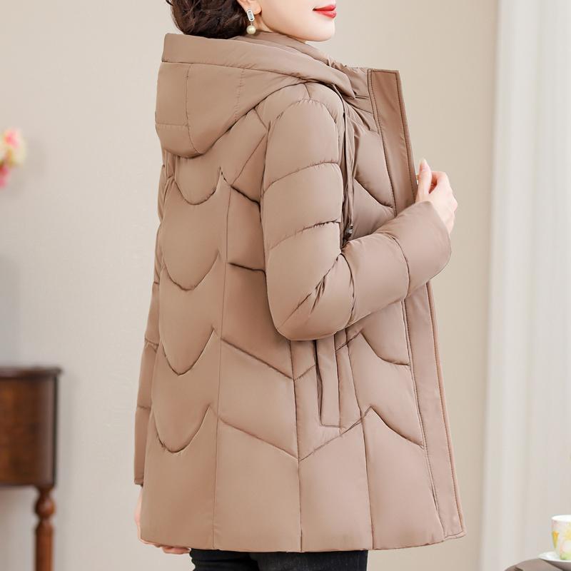 Paltoane de iarnă de mărime Plus XL-6XL pentru femei Parka scurtă cu glugă Elegantă, groasă, călduroasă, îmbrăcăminte exterioară, jachete pentru femei de vârstă mijlocie