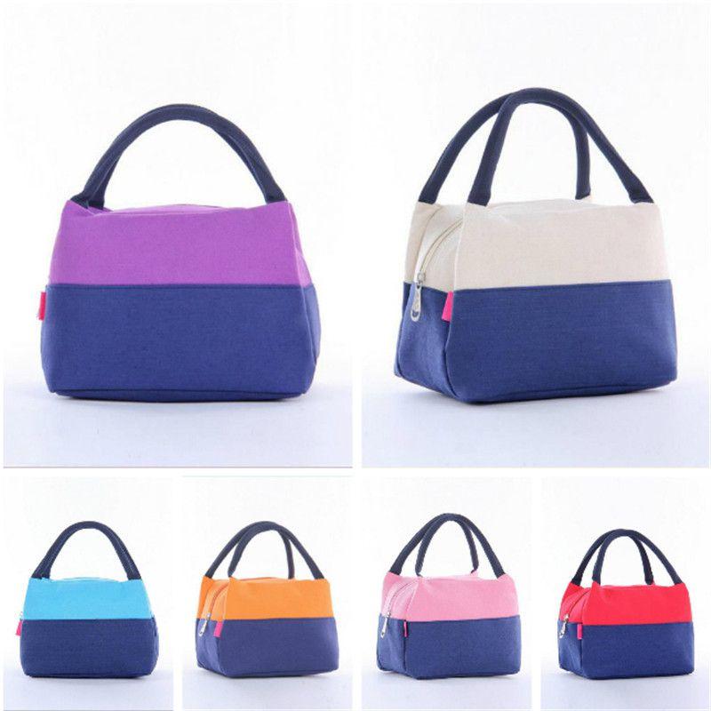 Spacious Lunch Bag Canvas Picnic Office Essential With Leakproof Thermal Handle