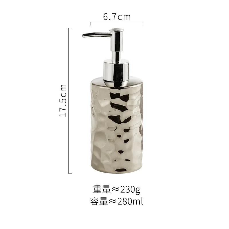 Electroplated Hammered Ceramic Lotion Bottle Empty Bottle Soap Bottle Soap Dispenser Hand Soap Bottles Bathroom Accessories
