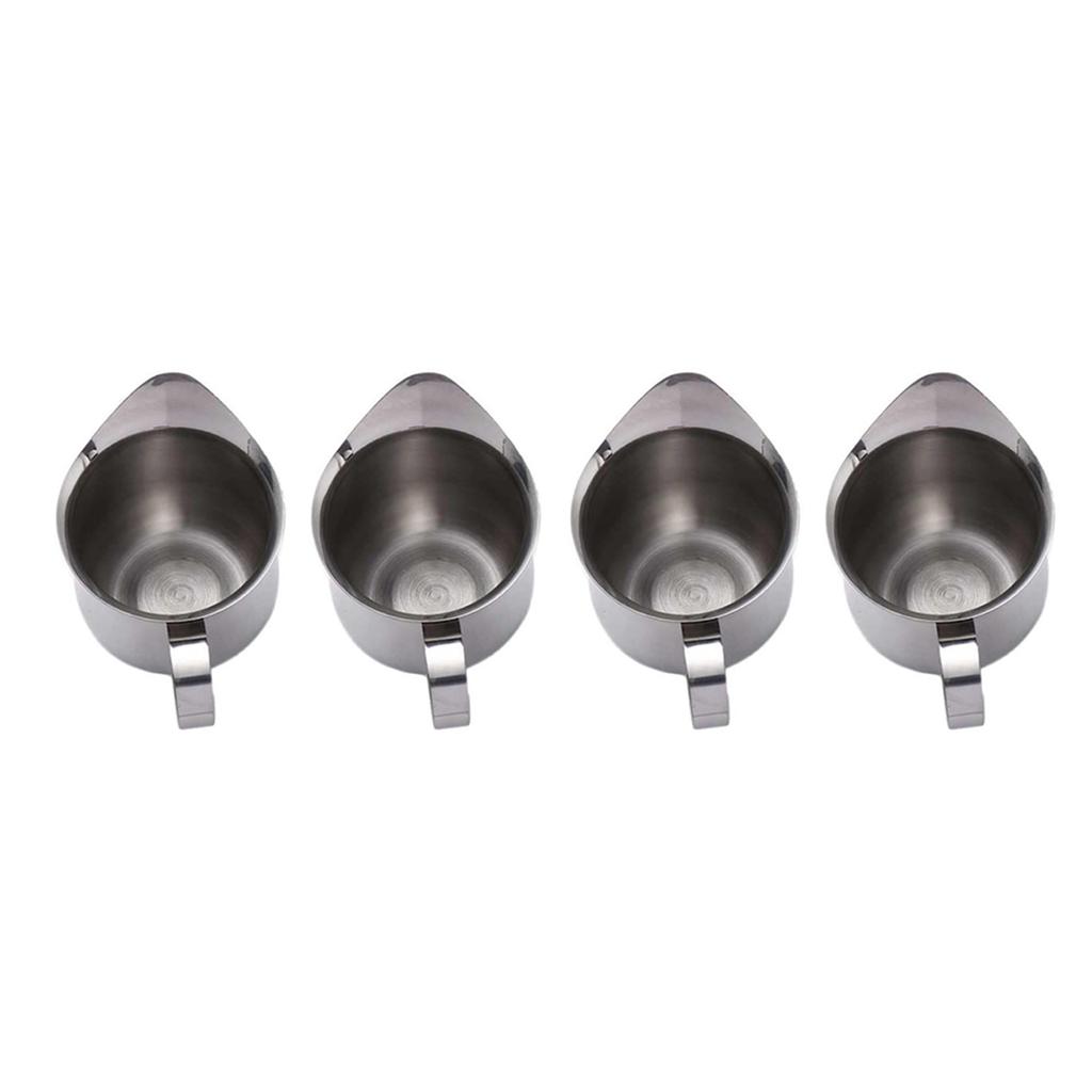 Set of 4 Convenient Milk Frothing Cup Small Milk Frothing Pitcher Stainless Steel Coffee Milk Pouring Jug for Coffee