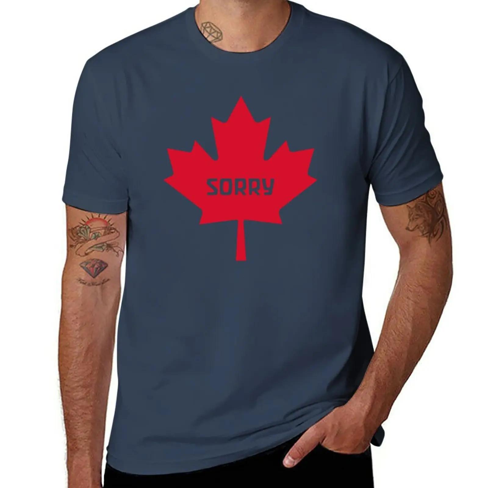 

Sorry Canada T-Shirt blacks summer top Aesthetic clothing mens workout shirts XXXXXL тёмно-синий
