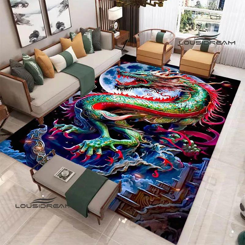 3D Retro dragon printed carpet kitchen mats Non -slip carpet outdoor carpets area rug bedroom decor birthday gift