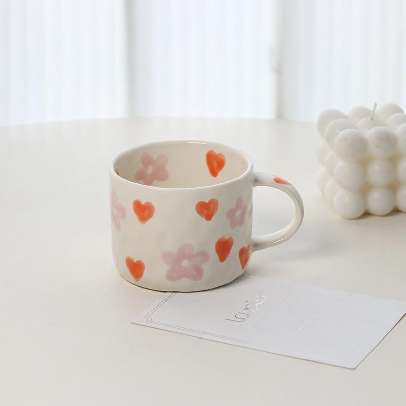 Tazza da Caffè 300ml 10oz con Motivo a Cuore Personalità Creativa Design Unico Tazza in Ceramica con Manico Bel Regalo per Migliori Amiche 1 Pezzo