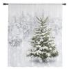 Christmas Tree Print Curtain Bedroom Living Room Cafe Xmas Snowflake Winter Semi Drape Voile Window Treatment Sheer For Sitting Made Of Polyester