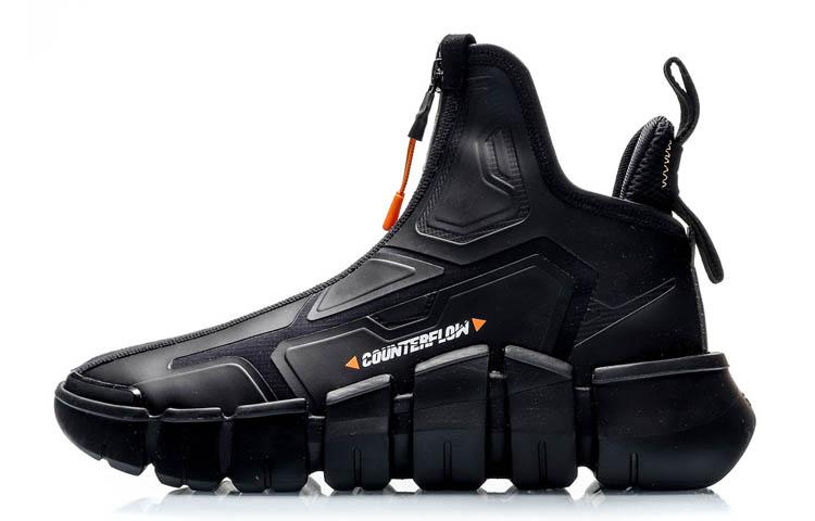 Li Ning CF Нескользящие износостойкие Высокие Баскетбольные кроссовки Мужские Черные AGBP101-2 44