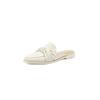Fashion NEW Summer Women Mules Split Leather Shoes for Women Round Toe Low Heel Shoes Cover Toe Slingback Women Sandals Knot Slippers