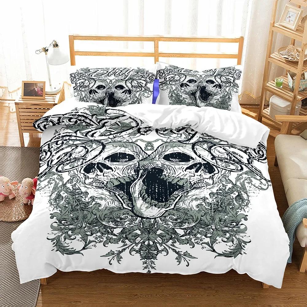 

Comforter Printed Skull Cartoon Color Butterfly Queen White Double Beddding Home Textile Modern Style Comforter (quilt)-EU Single(135*200cm)3pcs