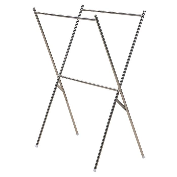 VECELO Clothes Drying Rack X-Type, Finished, Indoor, Approx. 57x51.5x118cm, Foldable, Stainless Steel, Silver