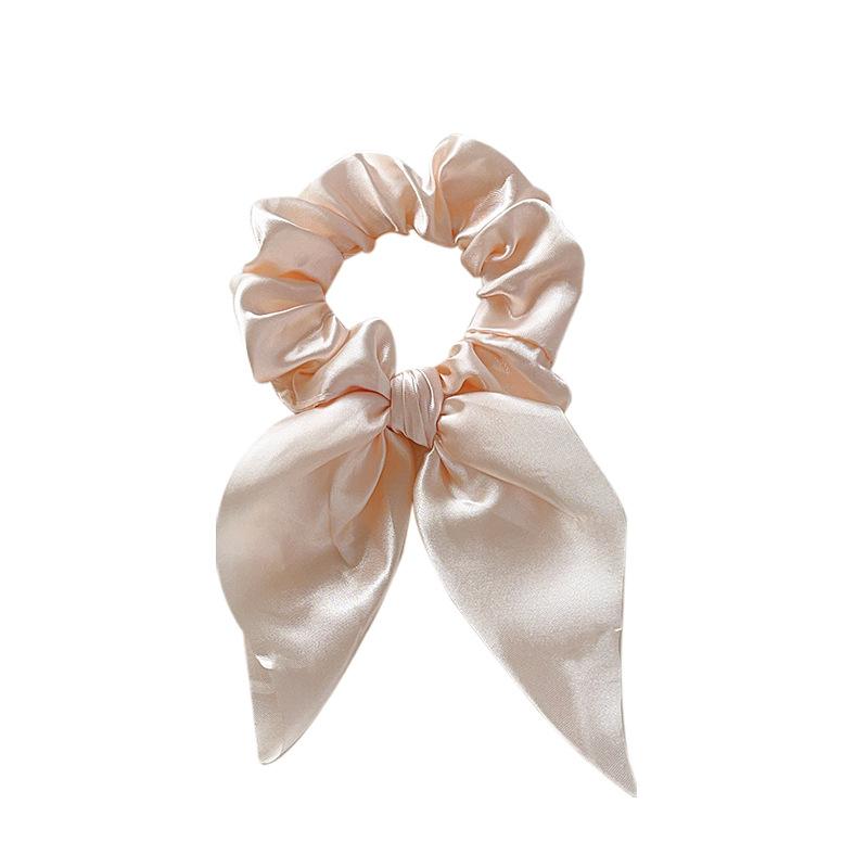Satin Fabric Large Intestine Hair Band Diy Handmade Bow Streamer Ponytail Hair Rope Rubber Band