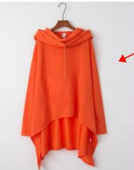 2023 Autumn/Winter European & American Solid Color Long Hooded Sweatshirt