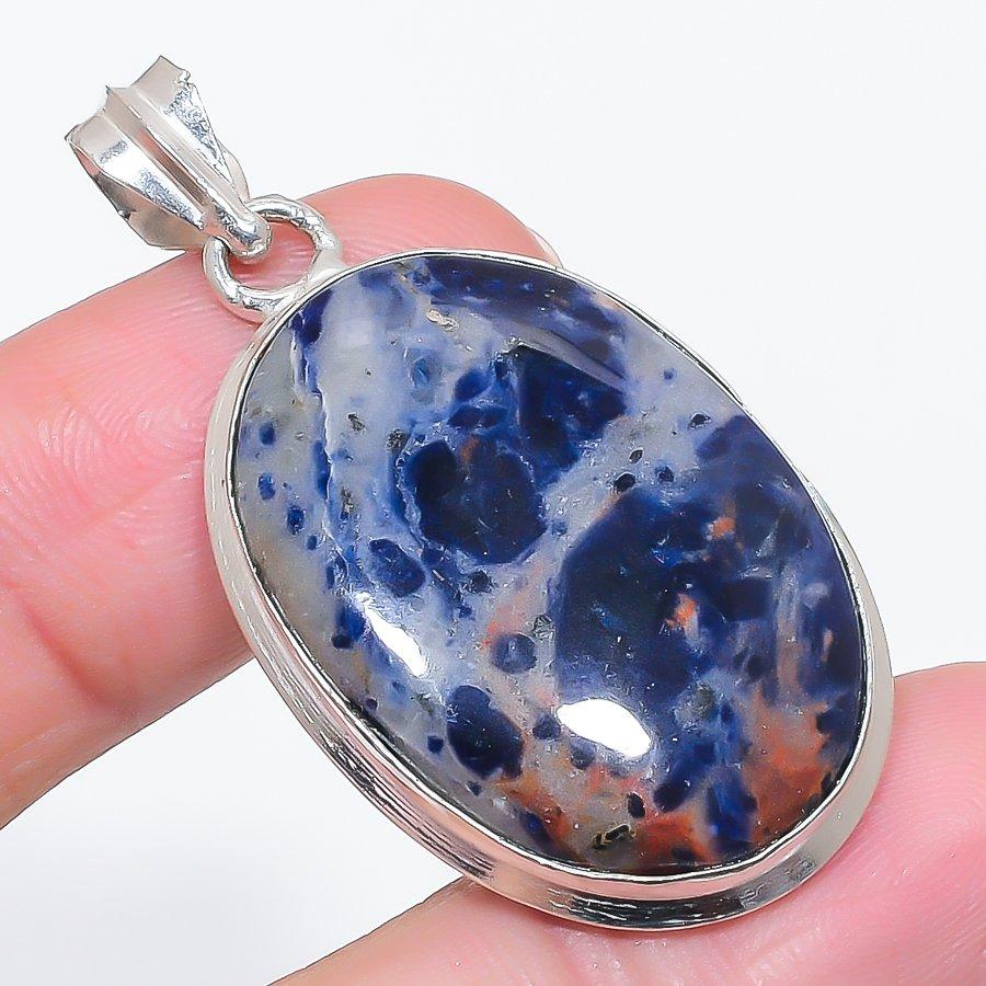 

Natural Sodalite Gemstone 925 Sterling Silver Jewelry Pendant 1.93 C3w53
